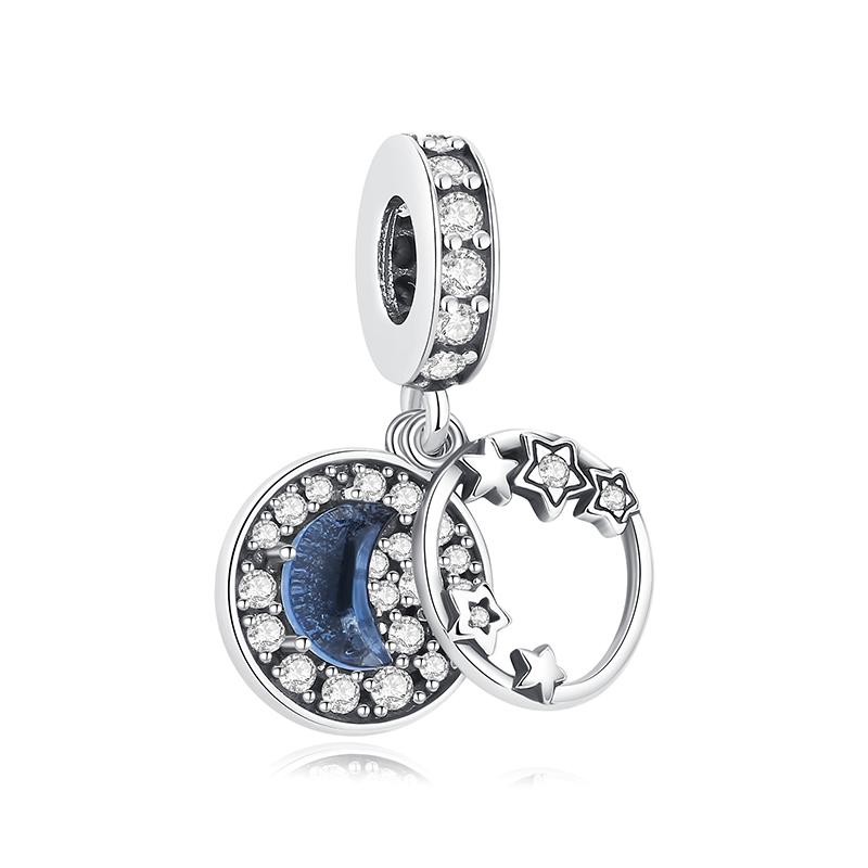 Talismane din Argint 925 Se potrivesc Brățărilor Originale Pandantiv Stea Lună Soare Cosmonaut Mărgele DIY Coliere Femei Bijuterii