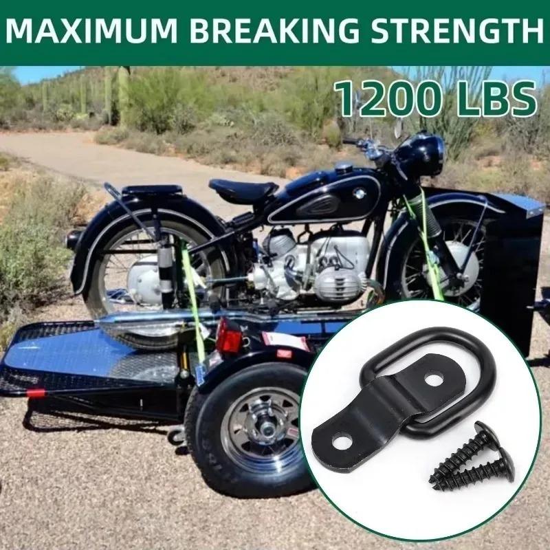 Heavy Duty D-Ring Pull Hook Stainless Steel Trailer Tie Down Anchor Black Secure Cargo Car Truck Enclosed Multi Purpose Mount