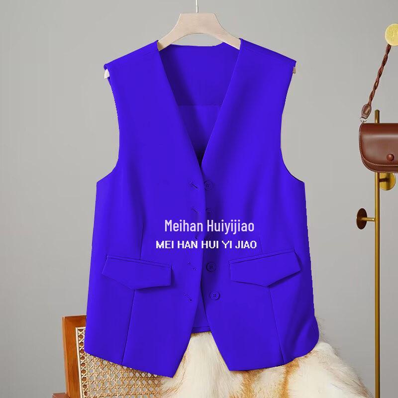 Korean Style Trendy Women's Sleeveless Vest Suit Jacket