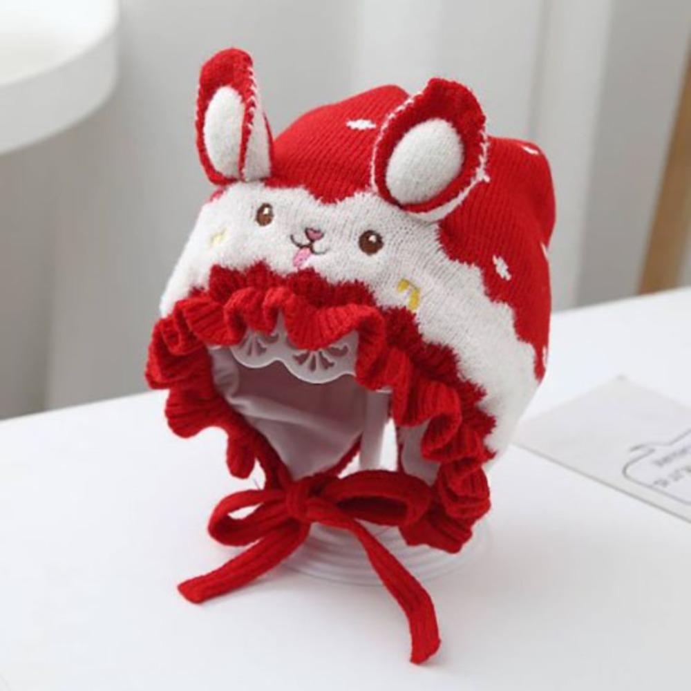 Windproof Baby Knitted Woolen Hat Warm Girl's Ear Protection Cap Cute Baby Hat