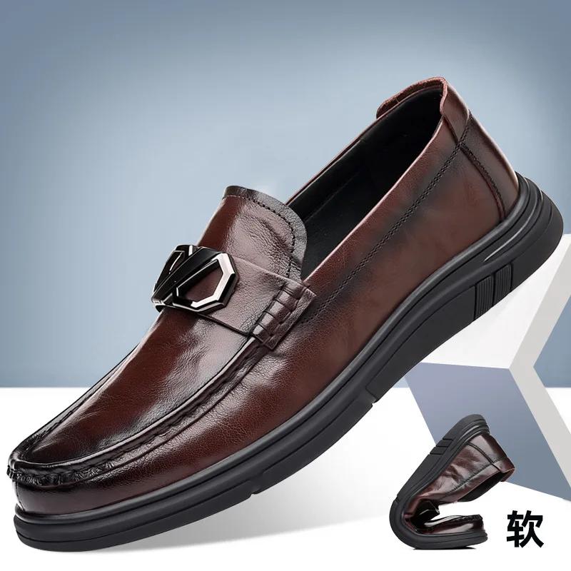 

Fashion Soft Sole Genuine Leather Luxury Driving Shoes for Men Fashion Acsual Spring Autumn Men s Dress Shoe Metal Designer Loafers Male 38