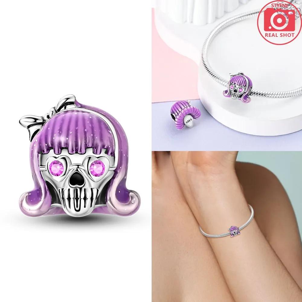Halloween Skull Beads Silver Colors Charm Beads Fit Original Charms Bracelet Beads for Women Jewelry Making Gifts