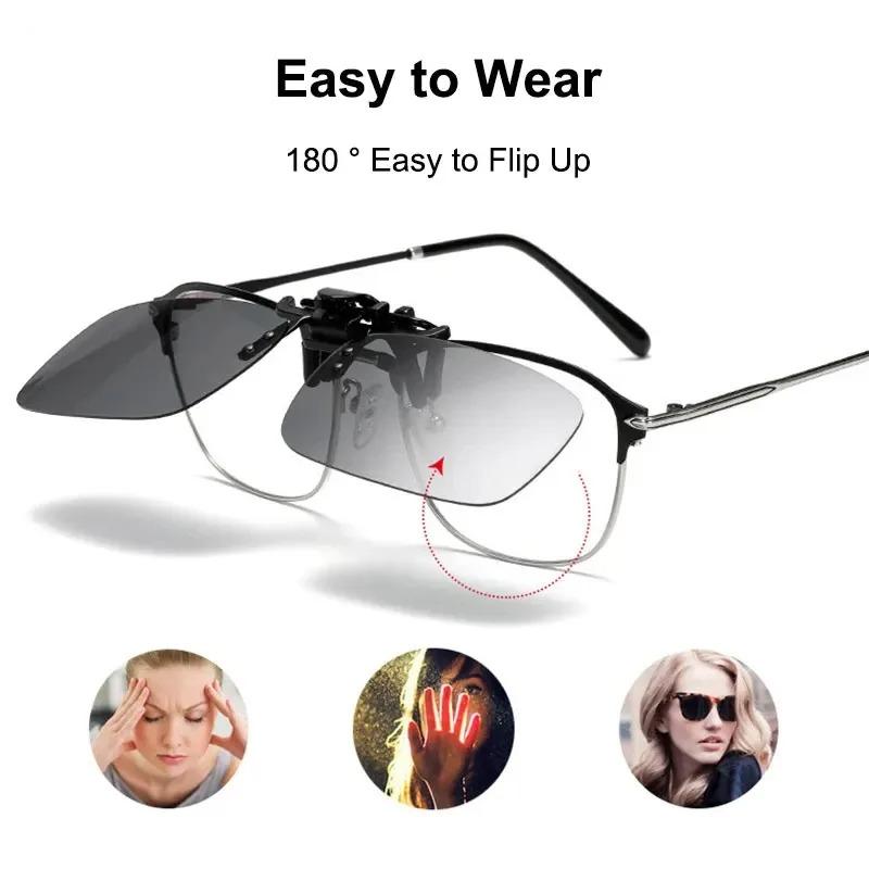 1/2/4pcs Polarized Too Glasses Clip For Driving Night Vision Glasses UV400 Outdoor Sunshade High-Definition Sunglasses Clip