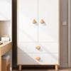 Nordic Solid Wood Bedroom Cabinet with Pebble-Shaped Handles