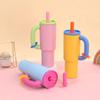 40oz 304 Stainless Steel Straw Insulated Ice Cup Large Capacity Thermal Mug Tumbler with Handle Stylish Insulated Coffee Cup