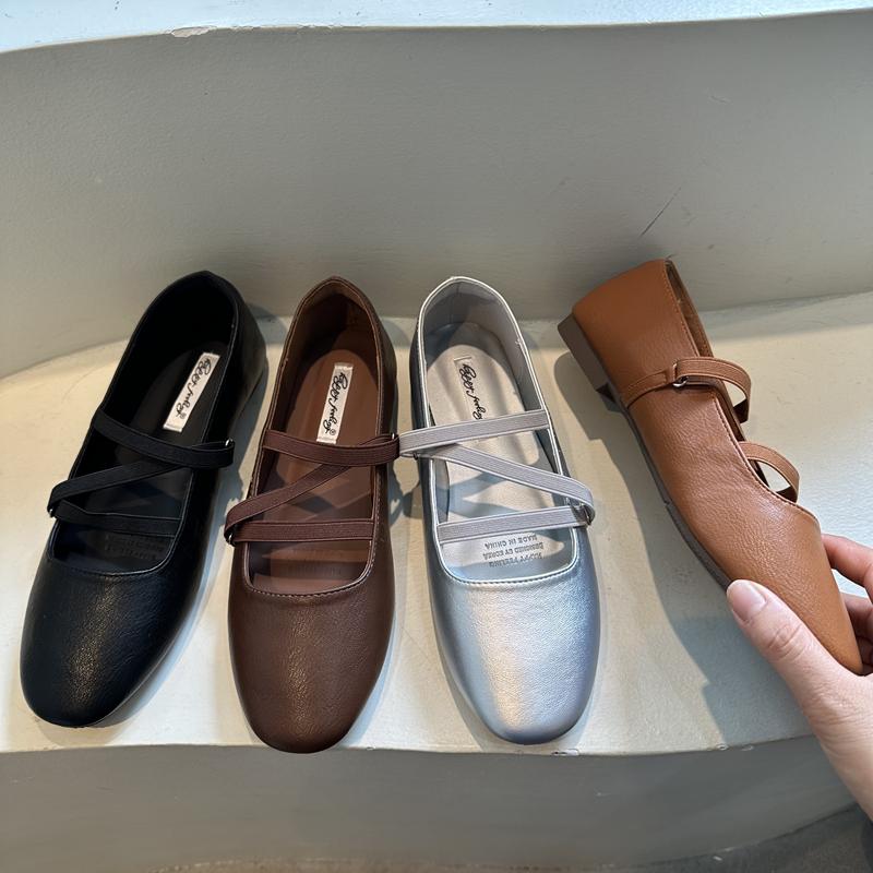 Fashion SUOJIALUN 2025 Autumn New Women Flat Shoes Fashion Round Toe Shallow Slip On Boat Shoes Soft Flat Heel Casua Dress Mary Jane Sho