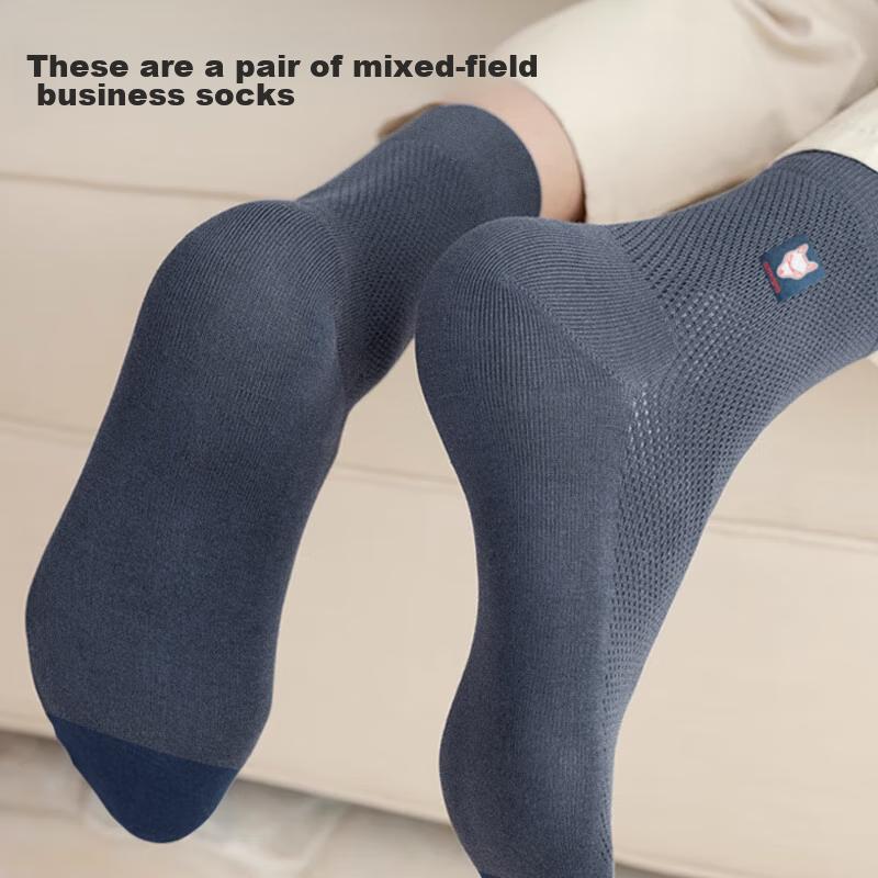 SEPTWOLVES [Double Layer Knit] Men's Socks, Mid-Calf Cotton Socks for Autumn And Winter, Breathable, Comfortable, Fashionable And Trendy Socks