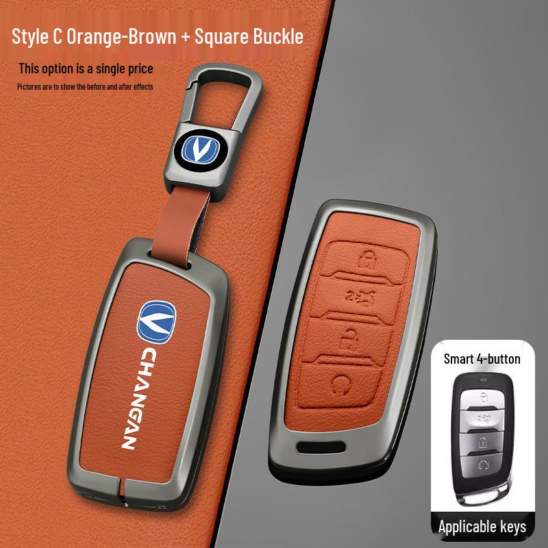 Changan 2020 Cosai COS1 Key Cover: Durable Metal Shell with Leather Buckle for Oushang Pro Remote