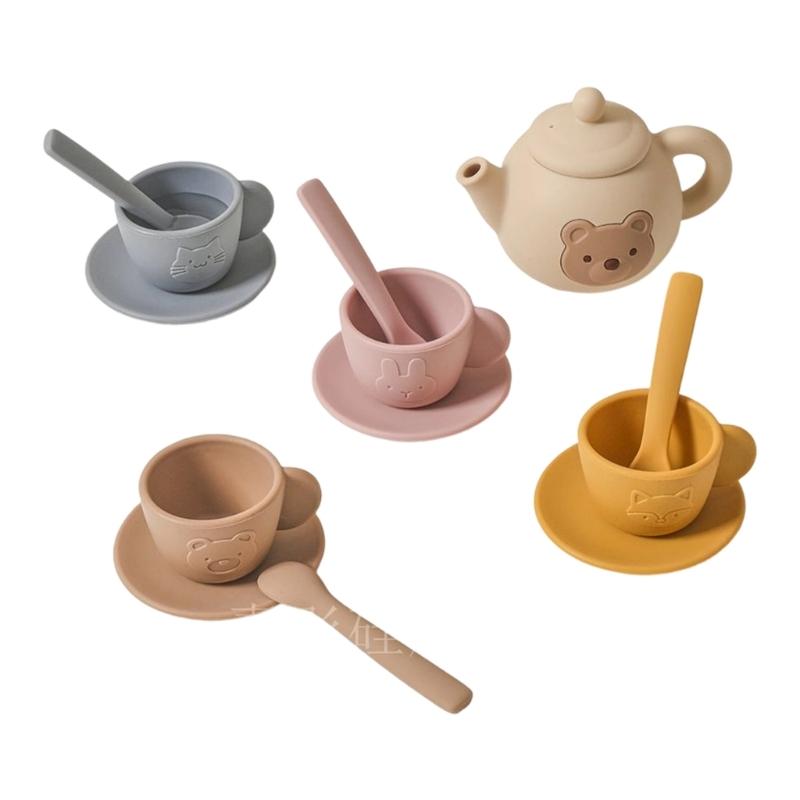 

Pretend Play Teapot Accessories For Toddlers 3+ Includes Silicone Dishes Utensils Educational Toy For Girl Boys