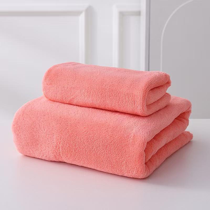 Ultra-Soft Coral Fleece Bath Towel Set - More Absorbent Than Cotton