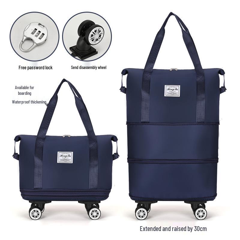XL Expandable Rolling Travel Bag with Quick Release Wheels for College Students