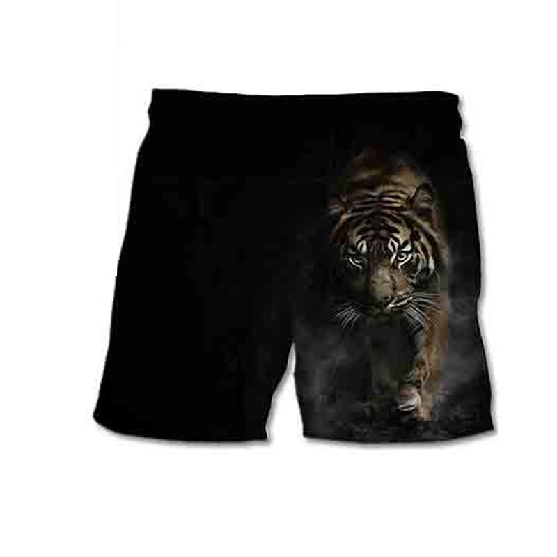 Children's Cartoon 3D Printed Animal Round Neck Beach Pants Summer Set T-shirt Boys' Set