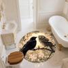 Flower Crow,Round Area Rug,Carpet Rug for Living Room Bedroom Sofa Playroom Decor,Non-slip Floor Mat