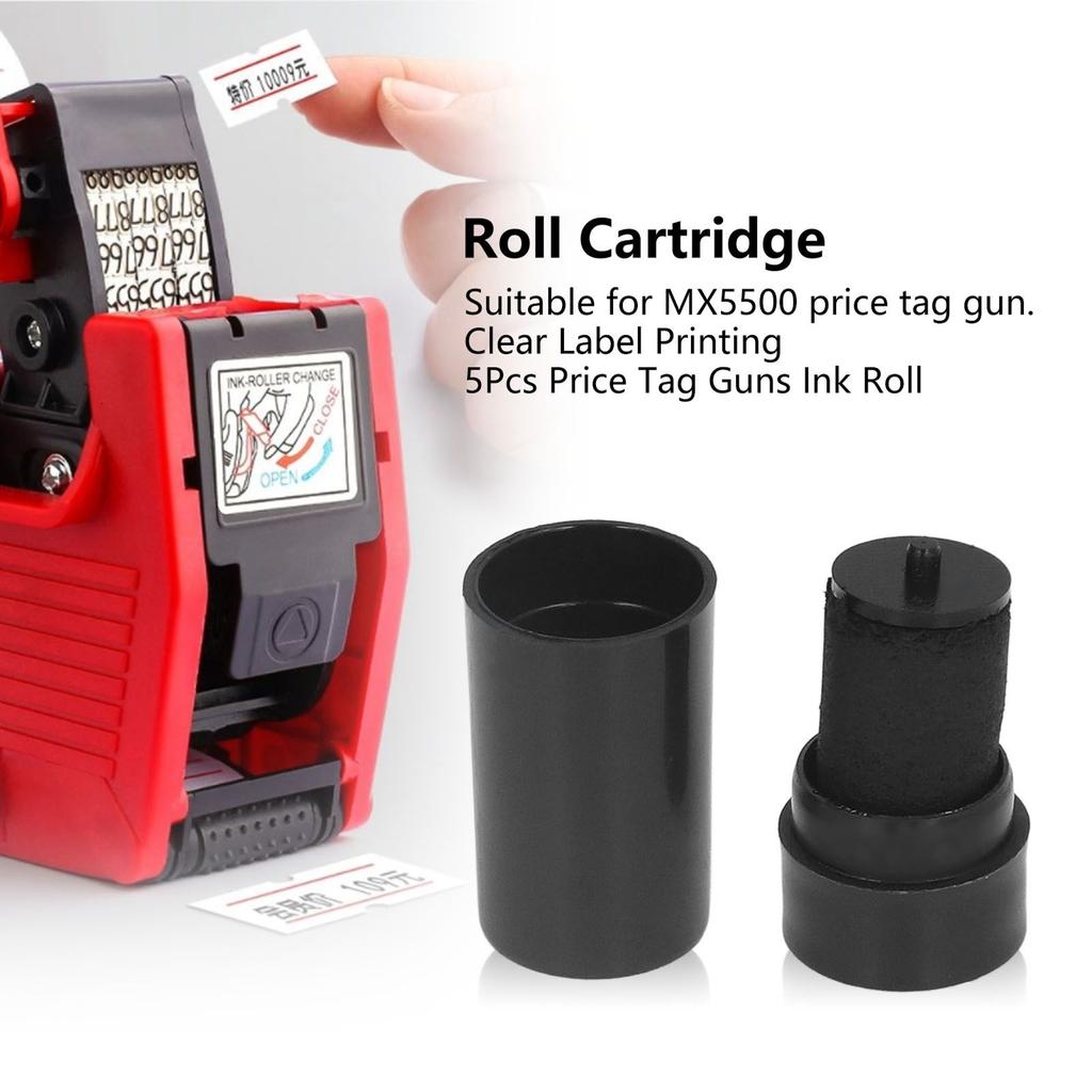 5Pcs Ink Roll Refill Roller Cartridge 20mm Accessory Set Kit for MX5500 Labeller
