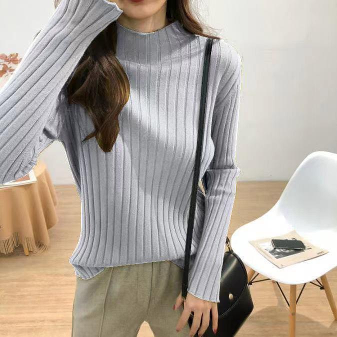 Turtleneck Pullovers Basic Sweaters Women Autumn Winter Primer Shirt Long Sleeve Short Slim-fit Tight Jumper Tops Solid