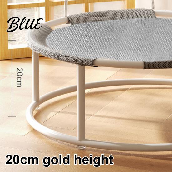 Secure Sleeping Space with Removable Bed Free-Standing Elevated Cat for Pets Round Hammock Durable Frame