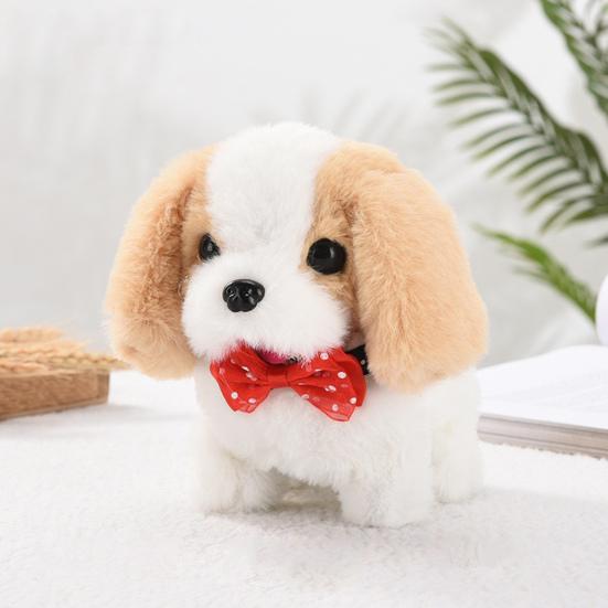 Kids Electric Plush Dog Toy Interactive Barking Nodding Movable Tail Walking Puppy Plushie Toddlers Educational Simulation Stuffed Animal Toy