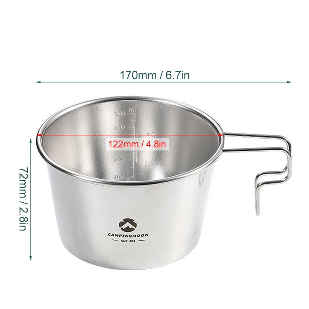 600ml/20.29oz Stainless Steel Sierra Cup Silver Deep Sierra Cup Durable Sierra Cup  Outdoor Camping