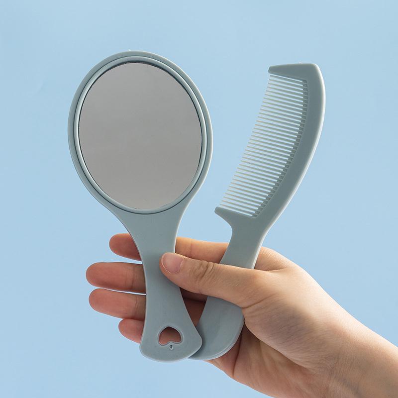 Handspiegel Kamm Set Haarbürste Make-up Tragbares Zubehör Gehalten Schminkspiegel Kompakt Mit Frau