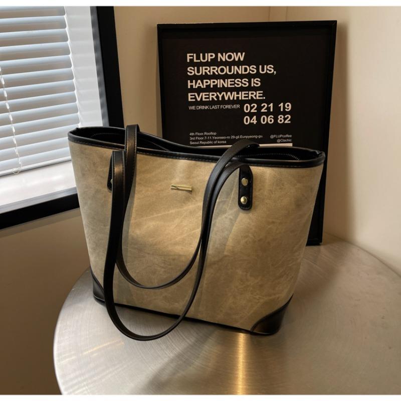 Large-capacity bag women's summer versatile new simple shoulder bag popular texture commuter tote bag