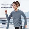 Damen Schnelltrocknendes Langarm-Laufshirt, Herbst/Winter Outdoor Lockeres Oberteil für Fitness und Bergsteigen
