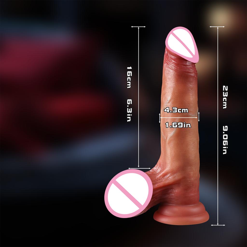 Realistic Dildos Skin Sliding Foreskin Testicles Dildo Penetration Anal Vaginal Stimulation Penis Dick Adult Sex Toys for Woman