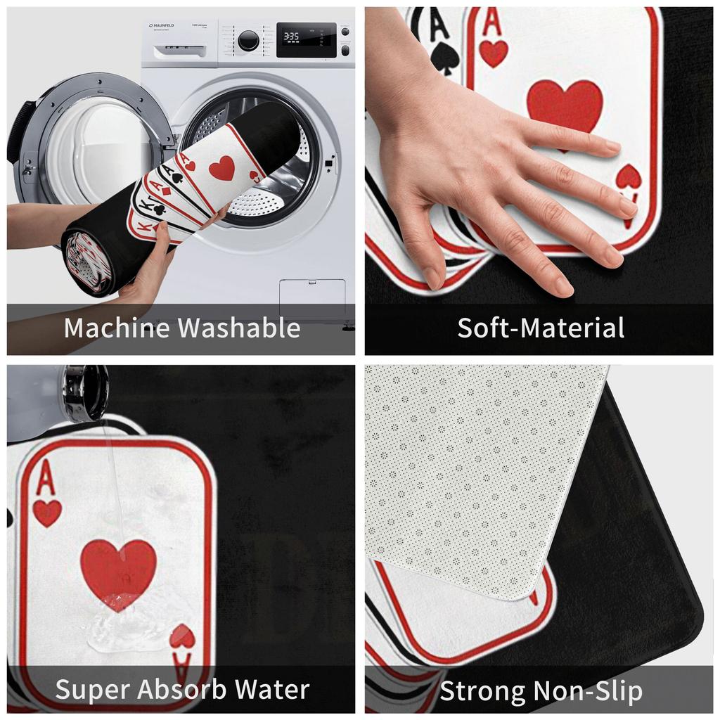 97Th 97 Year Old Card Playing Full Deck Non-slip Doormat Floor Mat Mat Carpet Rug for Kitchen Entrance Home Balcony Footpad Mats