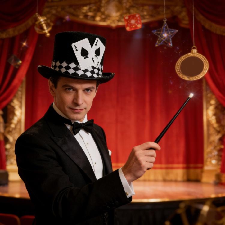 Elegante Cartola para Mulheres Homens Roupa de Festa Padrão de Cartas de Poker Chapéu Alto para Apresentações de Palco e Ocasiões Formais