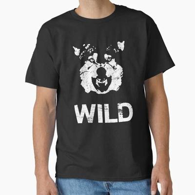 Wild Snarling Timber Wolf Minimalist Negative T Shirt Made In US/AUS Size S-2XL