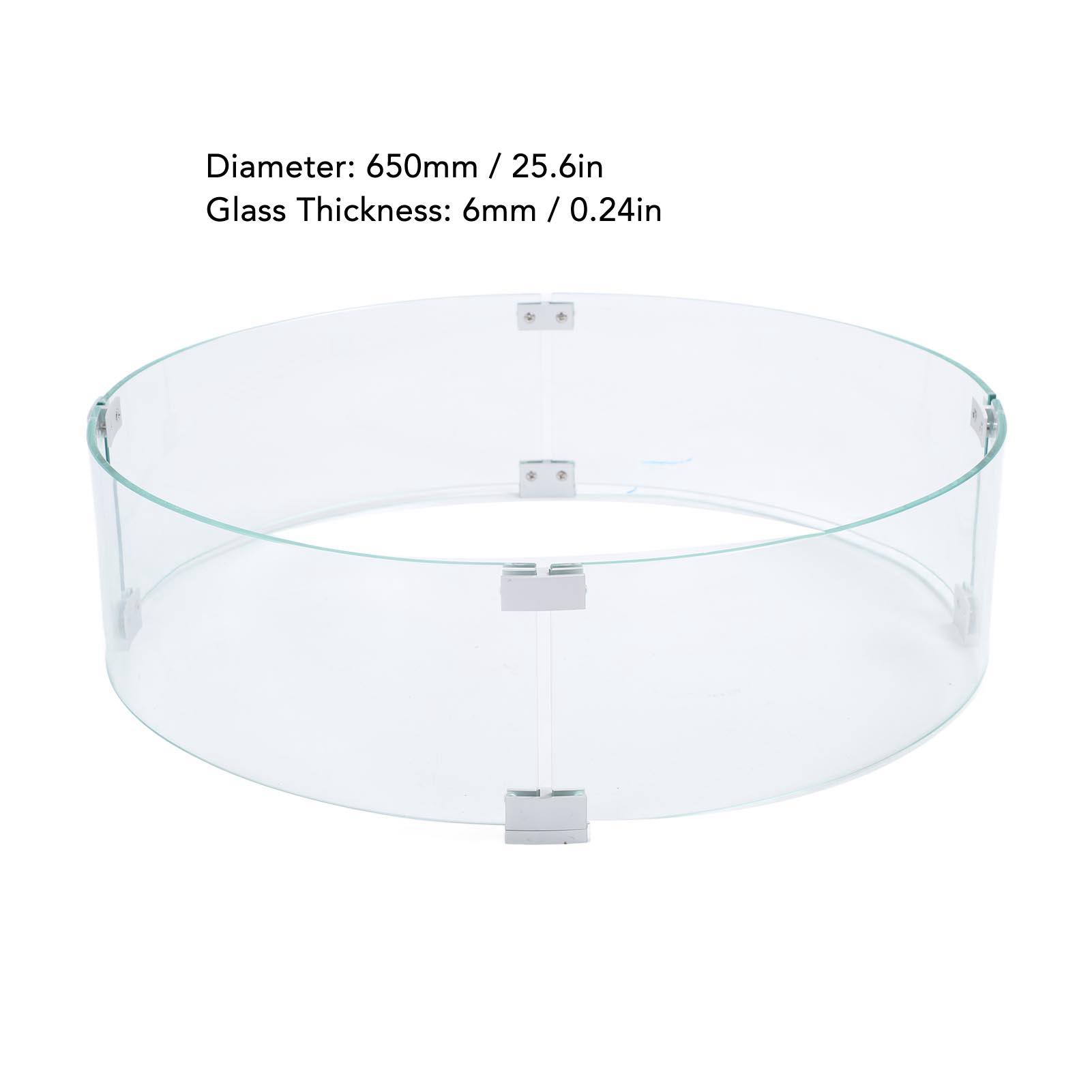 

Round Pit Wind Guard Tempered Glass Windscreen Clear Flame 650mm Diameter 6mm Thickness Pit Windscreen