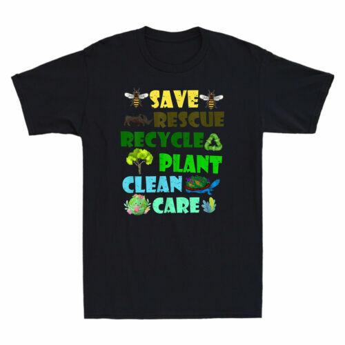 Save Bees Rescue Animals Recycle Plastic Earth Day Vintage Men s T-Shirt Cotton M