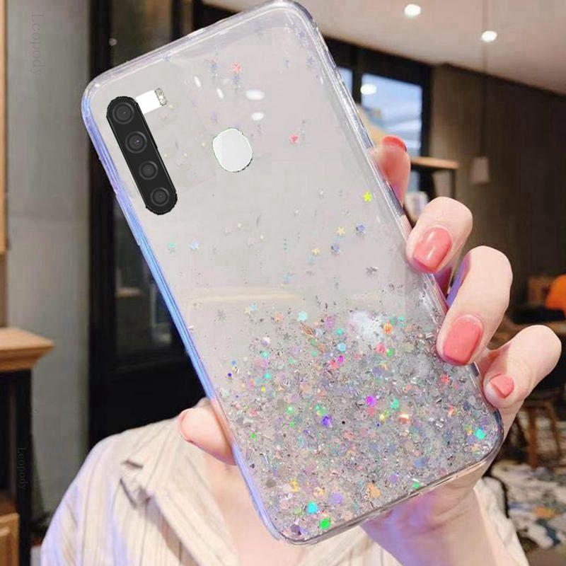 Bling Glitter Phone Case For Samsung Galaxy A21 A215U A215W A215DL Silicon Soft Case Full Cover For Samsung A 21 215U Back Cover