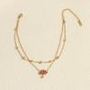 Multi Layer Zirconia Stainless Steel Chain White Pink Lotus Pendant Women's Fashionable Jewelry Gift Summer Beach Ankle Chain