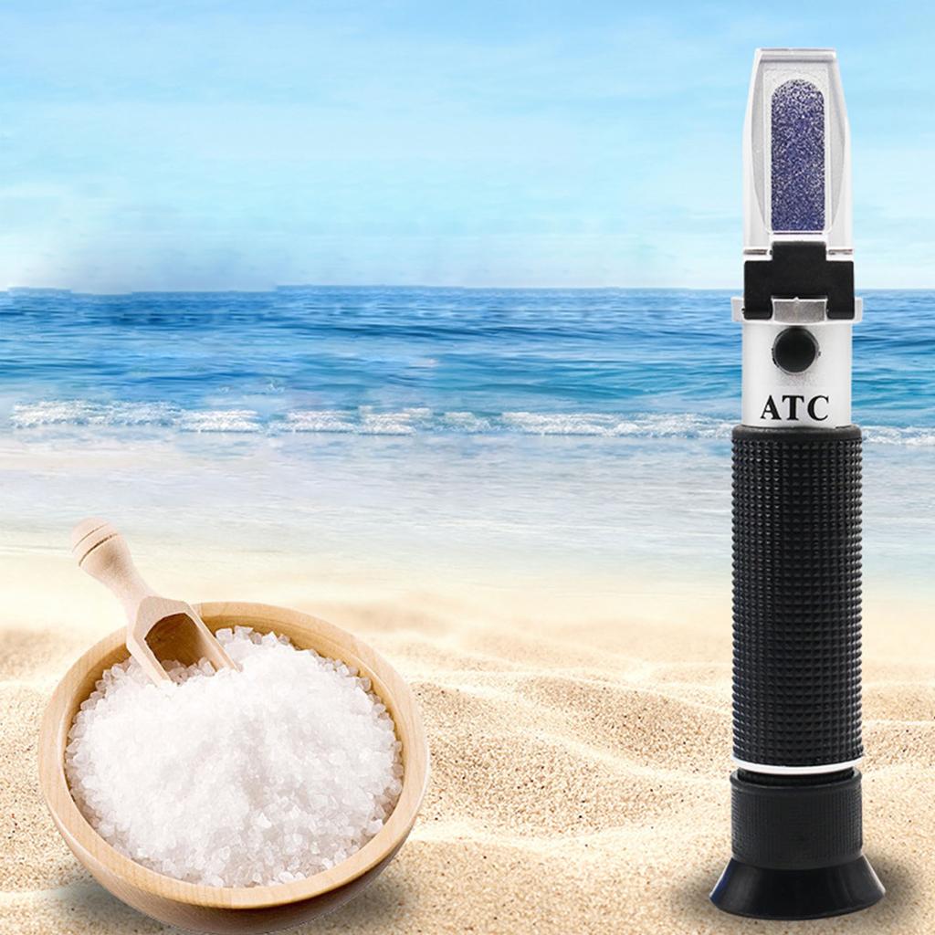 Salzgehaltsrefraktometer Salinometer Meerwasser Salzkonzentrationsmesser mit automatischer Temperaturkompensation