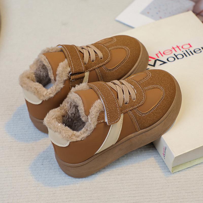 Children's Cotton Shoes Autumn Winter New Retro Non-Slip Fleece-Lined Warm Girls' Shoes Boys' Snow Boots