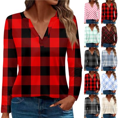 Women's T Shirt Tee Printed Long Sleeve Daily Weekend Fashion Basic V Neck Regular Top
