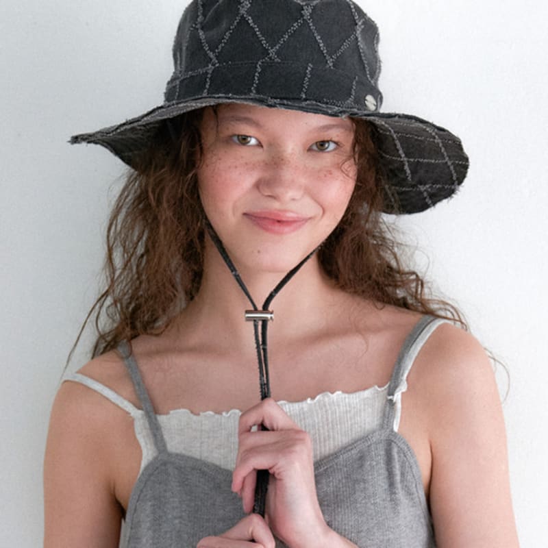 OVLA Diamond damage safari hat_charcoal HA050