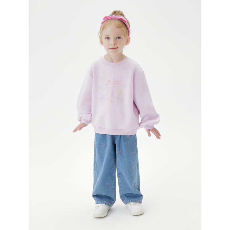 Mark Jenny Girls' Colorful Bow-Knot Skin-Friendly Soft Sweatshirt Baby Pullover Spring New Style 551183