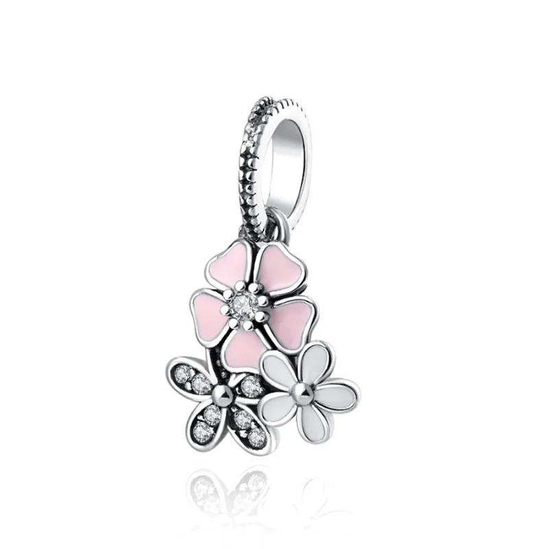 

Spring New 925 Silver Daisy Plum Blossom Rose Peony Pendant Fit Original Women s Bracelet 925 Exquisite Jewelry Gift