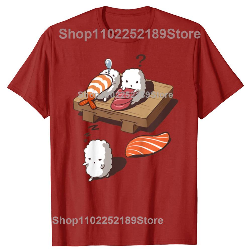 Sleep Walking Sushi Japanese Foodie T Shirts Graphic Cotton Streetwear Short Sleeve Birthday Gifts Summer T-shirt Mens Clothing