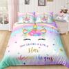 Rainbow Unicorn Duvet Cover Set Queen Size Glitter Rainbow Unicorn Bedding Set for Girls Teens Rainbow Unicorn Comforter Cover