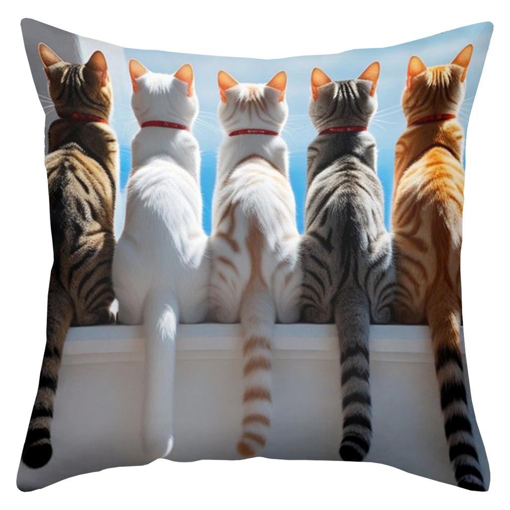 Cute Cat Pillows With Different Cat Images For Home Polyester pillowcase, sofa decorative cushion cov Headboard Pillow