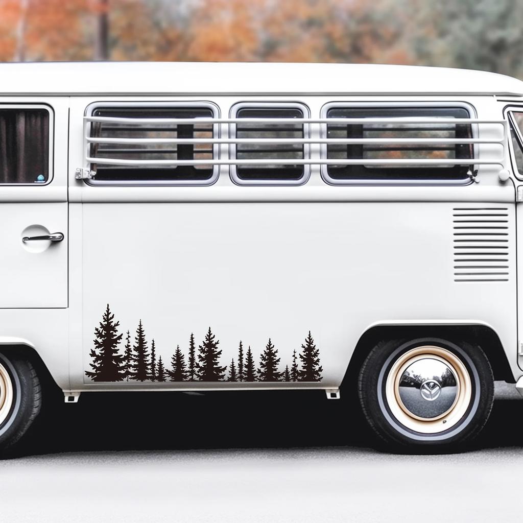 Forest&Trees Car Windows Door Stickers,Waterproof Die Cut Camper Caravan Vans Decor Decaos Vinyl Tunning Accessories