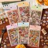 JIANWU Guide To Happiness Series Vintage Plant Flower Picnic Landscape Material Collage PET Sticker Creative Journal Stationery