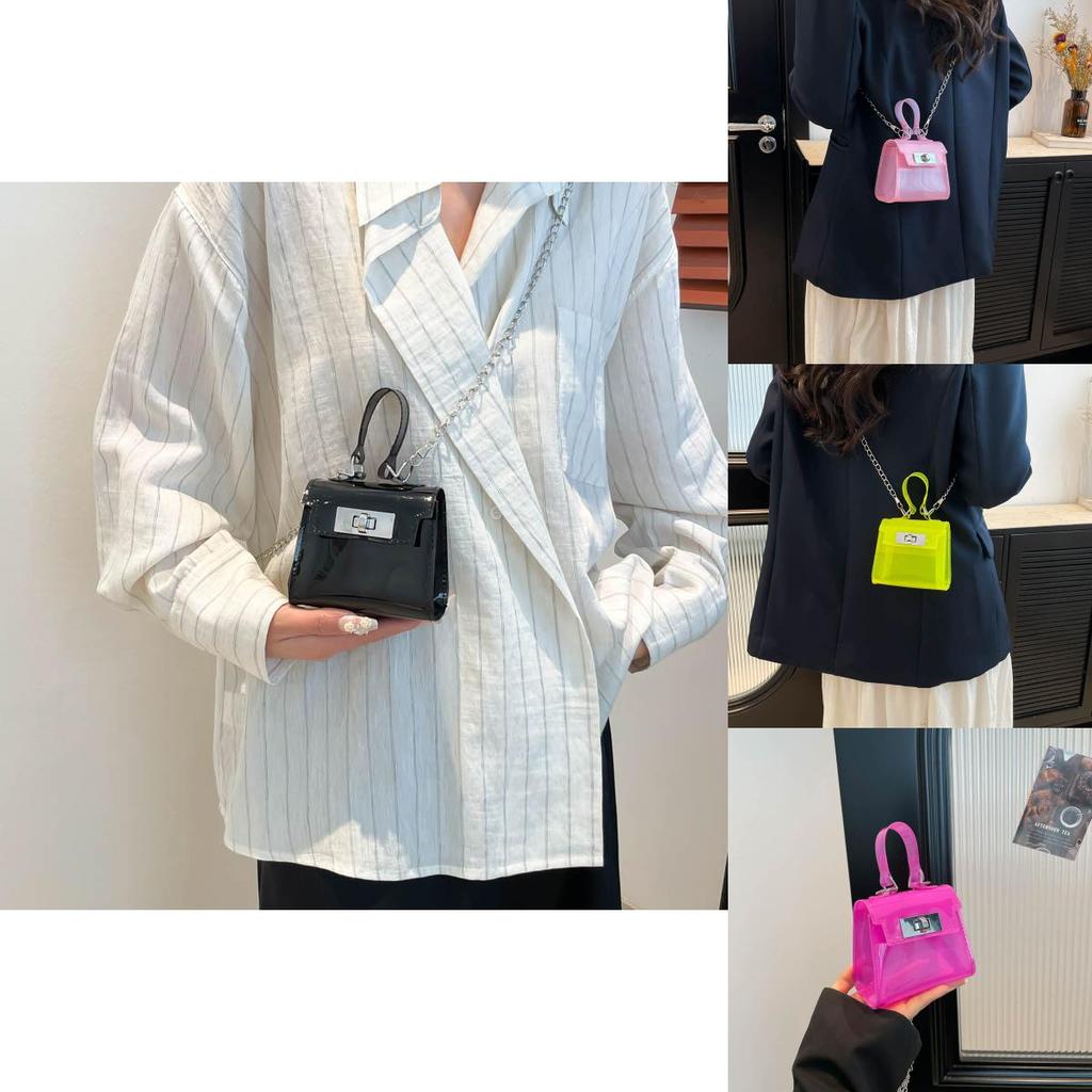 Street Style Jelly Bag Pvc Mini Shoulder Bag With Chain For Children And Teens