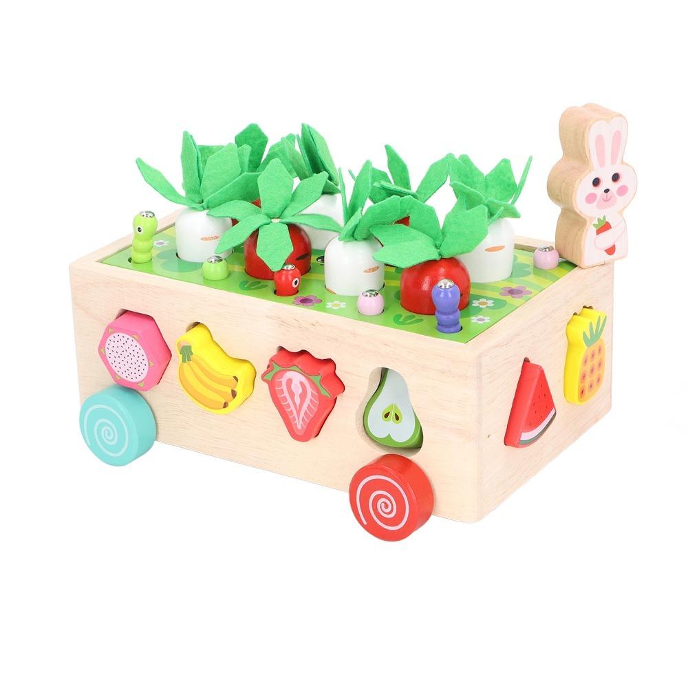 Carrot Pull Shape Sorting Toy Multifunctional Puzzle Game Toy Creative Orchard Shape Toy  Kids