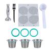 Refillable Coffee Capsule with Tamper and Spoon Coffee Pods Stainless Steel Cup Metal Reusable Coffee Capsules Filter