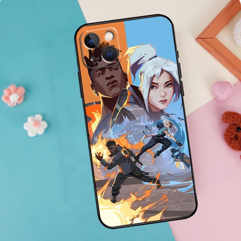 Valorant Game Phone Case For iPhone 16 15 13 12 11 14 Pro Max Plus Mini XR 16e Funda Silicone Back Cover