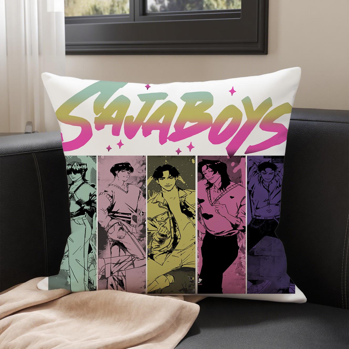 KPop Demon Hunters  Fantasy world on pillowcase: Cat Monster dancing with anime Characters Fashion home Decoration 40x40cm