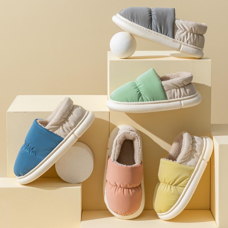 Women's Winter Indoor/Outdoor Cotton Slippers - Closed Heel, Thick Sole, Warm and Cozy